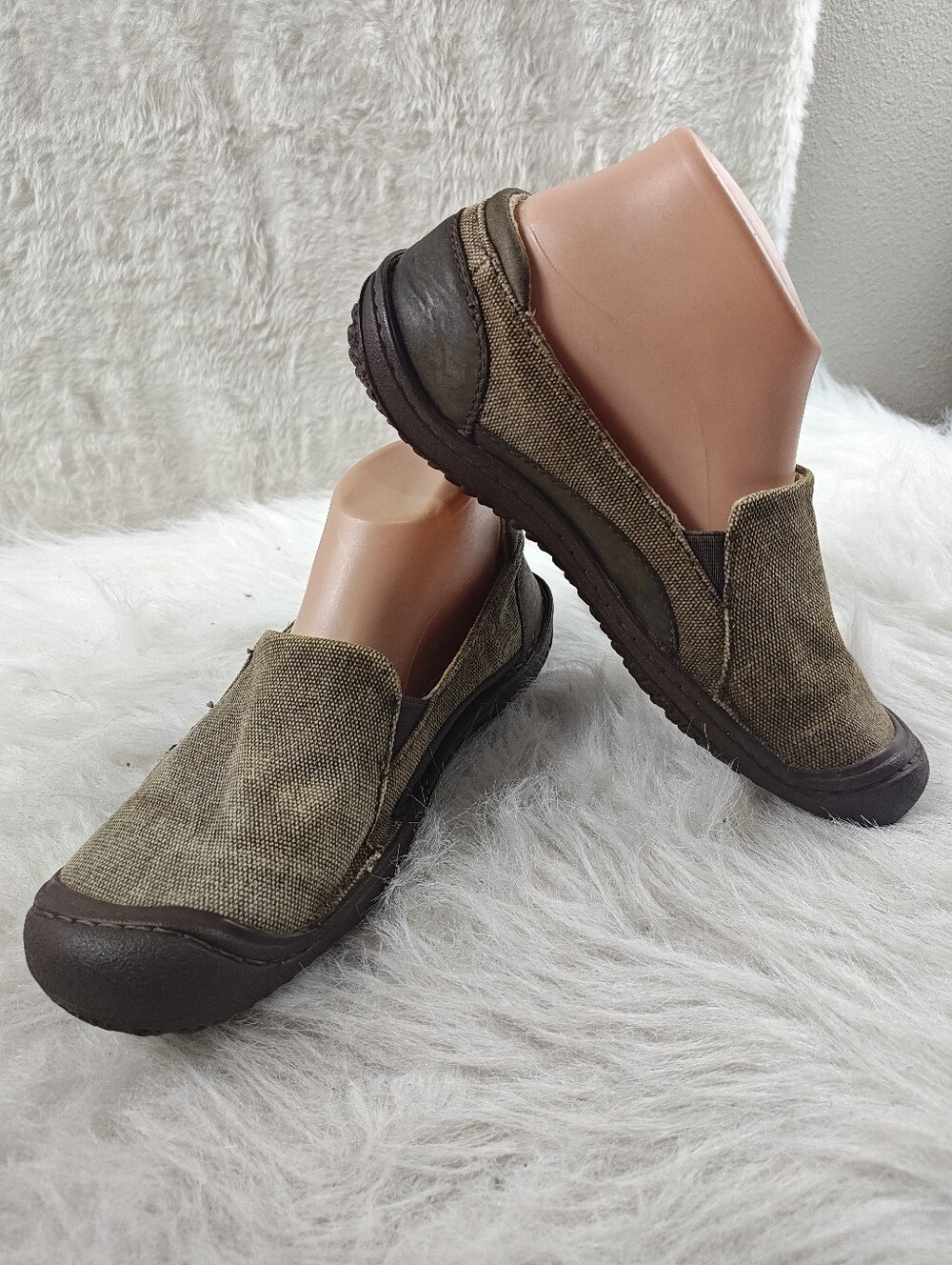 KEEN Cush Slip On Shoes Women's Size 8.5 Brown Yellow Leather Fabric Comfort - Picture 8 of 15